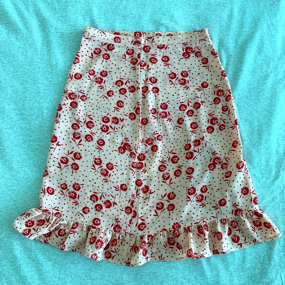 Rouje Angele ruffle skirt nude pink in floral print